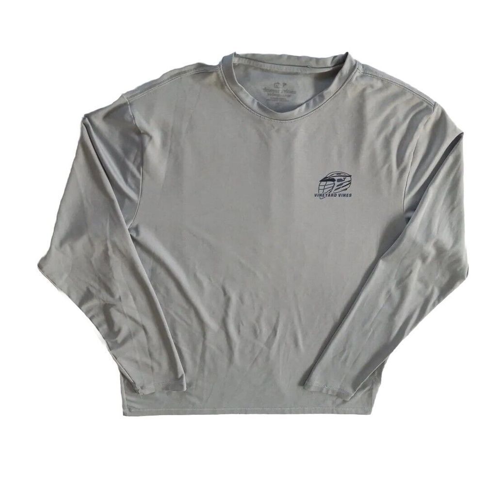 Vineyard Vines Men's XL Performance Long Sleeve‎ Crewneck Shirt Metallic Gray